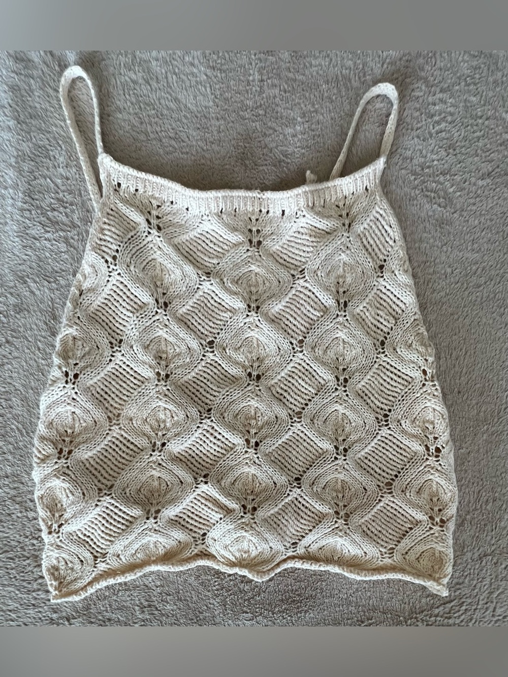 NWT Nectar Crochet Diamond Knit Camisole Tank Top - Cream
